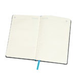 Ежедневник недатированный Ray, А5, черный/голубой, кремовый блок, без обреза, фото 1