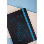 Ежедневник недатированный Ray, А5, черный/голубой, кремовый блок, без обреза, фото 3