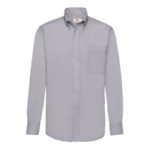 Рубашка "Long Sleeve Oxford Shirt", светло-серый_M, 70% х/б, 30% п/э, 135 г/м2 - купить оптом