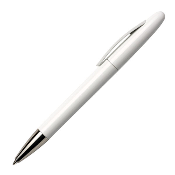 Ручка шариковая ICON CHROME, белый, пластик - купить оптом