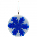 Свеча «Снежинка», белая с синим, фото 1