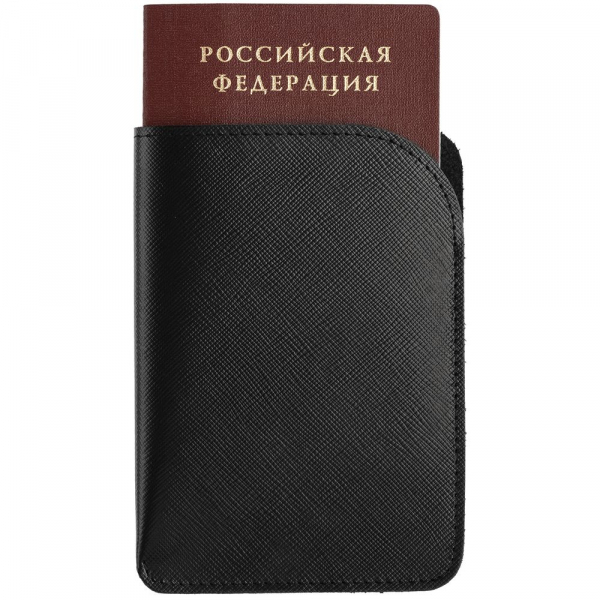 Чехол для паспорта Linen, черный - купить оптом