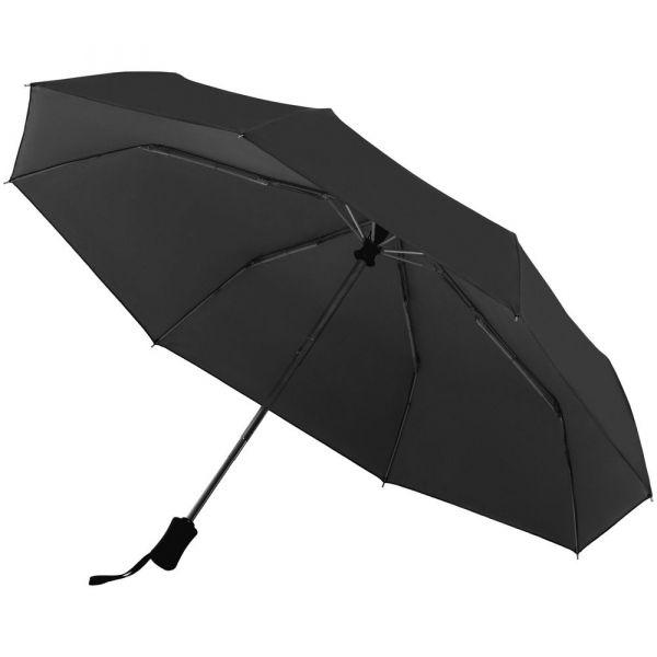 Зонт складной Manifest Color со светоотражающим куполом, черный - купить оптом