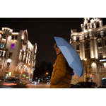 Зонт складной Manifest Color со светоотражающим куполом, синий, фото 5