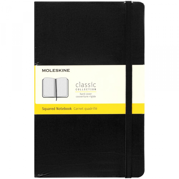 Записная книжка Moleskine Classic Large, в клетку, черная - купить оптом