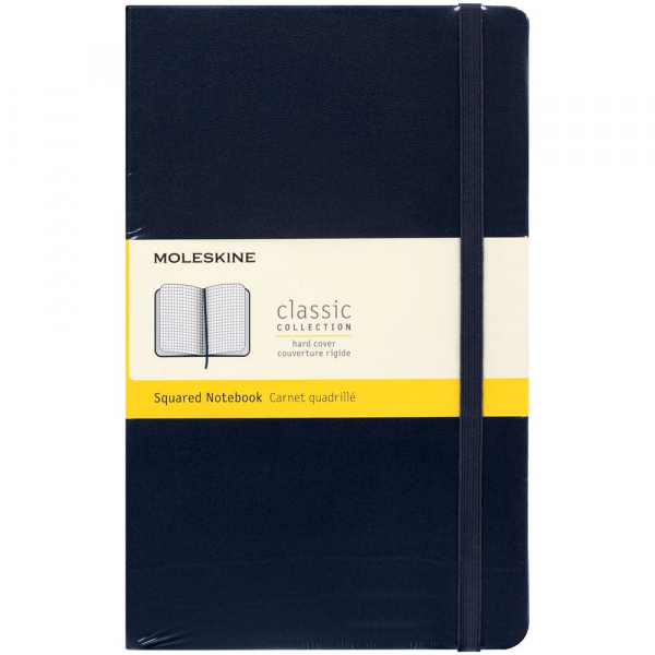 Записная книжка Moleskine Classic Large, в клетку, синяя - купить оптом