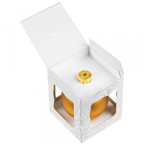 Елочный шар Gala Night Matt в коробке с тиснением, золотистый, 8 см - купить оптом