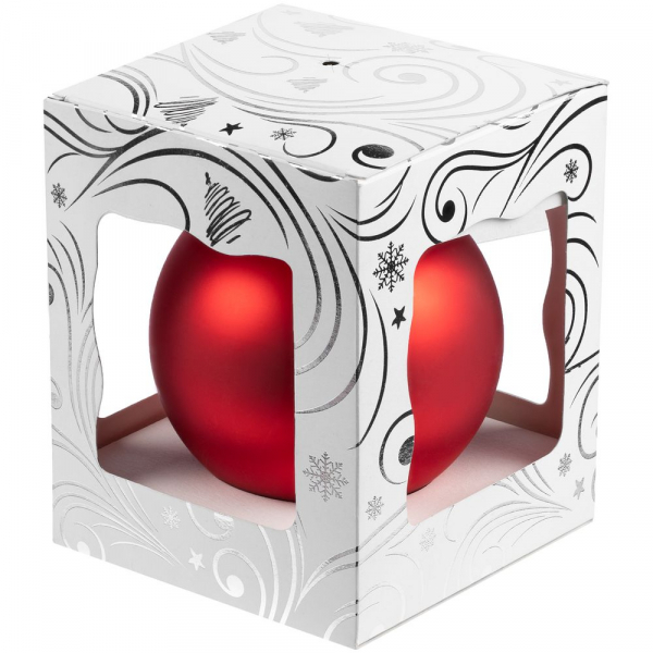 Елочный шар Gala Night Matt в коробке с тиснением, красный, 8 см - купить оптом