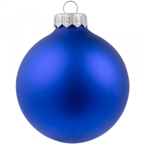 Елочный шар Gala Night Matt в коробке с тиснением, синий, 8 см - купить оптом