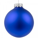 Елочный шар Gala Night Matt в коробке с тиснением, синий, 8 см, фото 1