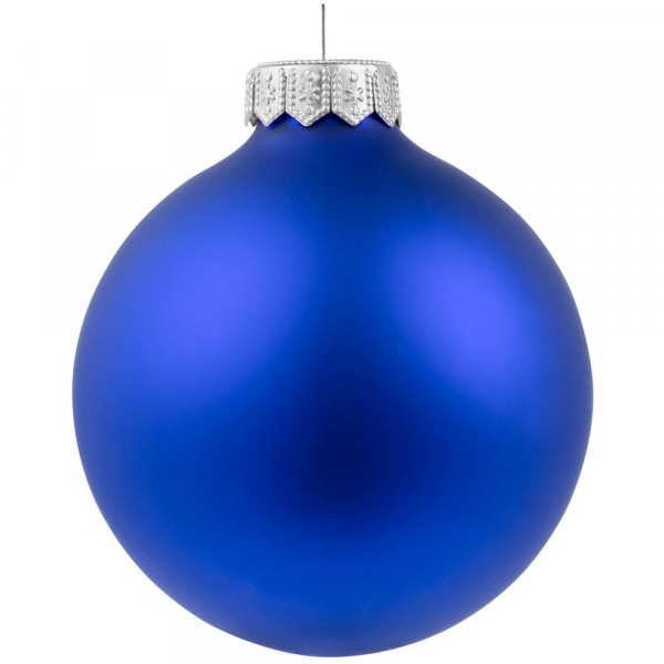 Елочный шар Gala Night Matt в коробке с тиснением, синий, 8 см - купить оптом
