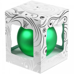 Елочный шар Gala Night Matt в коробке с тиснением, зеленый, 8 см, фото 2