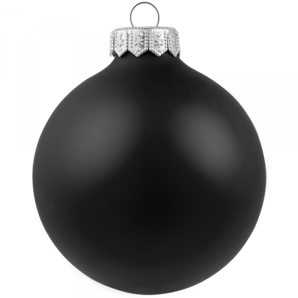 Елочный шар Gala Night Matt в коробке с тиснением, черный, 8 см - купить оптом