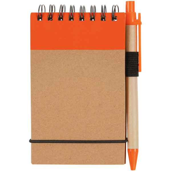 Блокнот на кольцах Eco Note с ручкой, темно-оранжевый - купить оптом