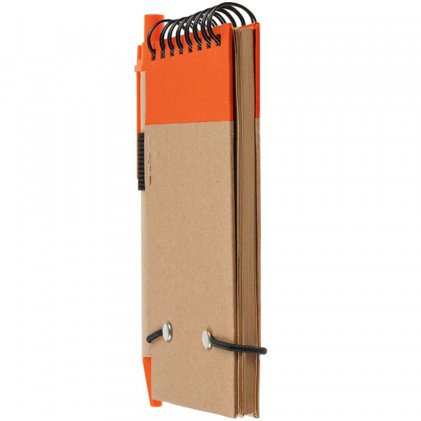 Блокнот на кольцах Eco Note с ручкой, темно-оранжевый - купить оптом