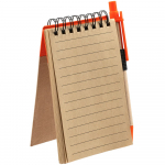 Блокнот на кольцах Eco Note с ручкой, темно-оранжевый, фото 3