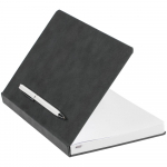 Ежедневник Magnet Chrome с ручкой, серый с белым, фото 1