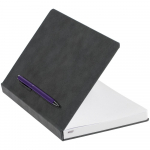 Ежедневник Magnet Chrome с ручкой, серый с фиолетовым, фото 1