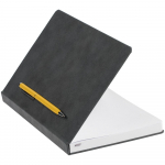 Ежедневник Magnet Chrome с ручкой, серый с желтым, фото 1