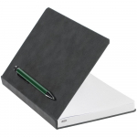 Ежедневник Magnet с ручкой, серый с зеленым, фото 1