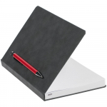 Ежедневник Magnet с ручкой, серый с красным, фото 1