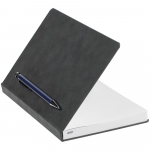 Ежедневник Magnet с ручкой, серый с синим, фото 1