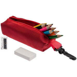 Набор Hobby с цветными карандашами, ластиком и точилкой, красный - купить оптом