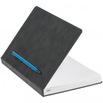 Ежедневник Magnet Chrome с ручкой, серый с голубым, фото 1