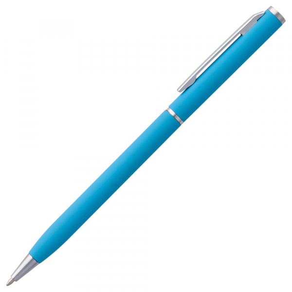 Ежедневник Magnet Chrome с ручкой, серый с голубым - купить оптом