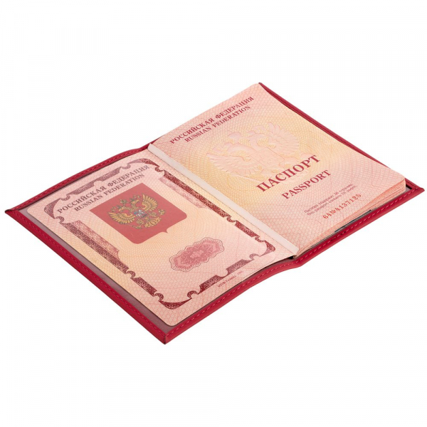 Обложка для паспорта Shall, красная - купить оптом