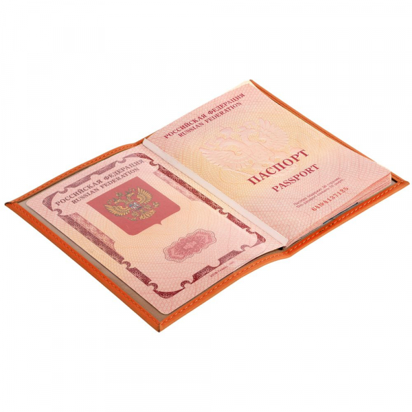 Обложка для паспорта Shall, оранжевая - купить оптом