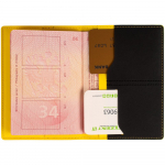 Обложка для паспорта Multimo, черная с желтым, фото 3