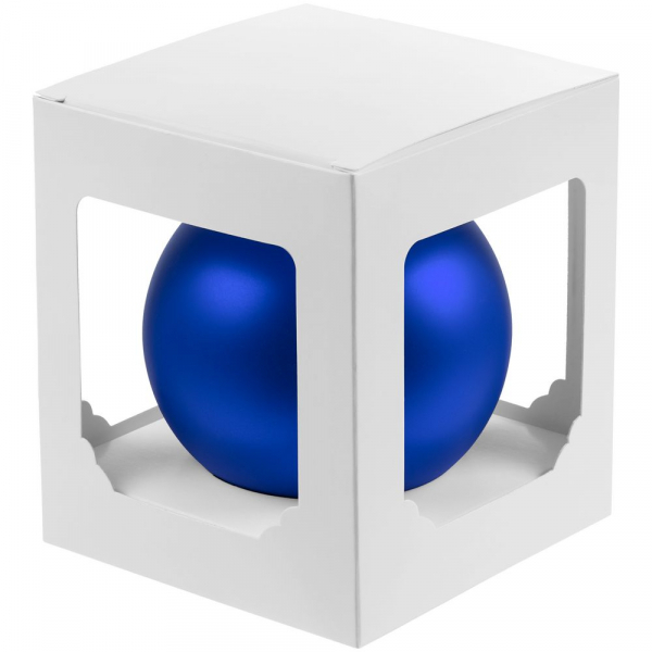 Елочный шар Gala Matt в коробке, 10 см, синий - купить оптом