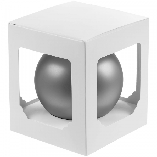 Елочный шар Gala Matt в коробке, 10 см, серебристый - купить оптом