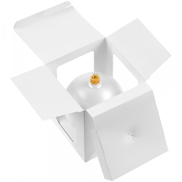 Елочный шар Gala Matt в коробке, 6 см, белый - купить оптом