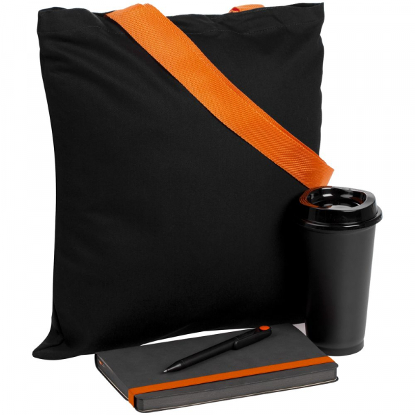 Набор Velours Bag, черный с оранжевым - купить оптом