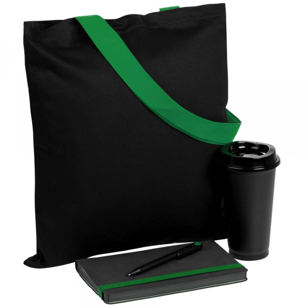 Набор Velours Bag, черный с зеленым - купить оптом