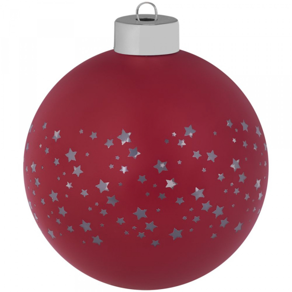 Елочный шар Stars с лентой, 10 см, красный - купить оптом