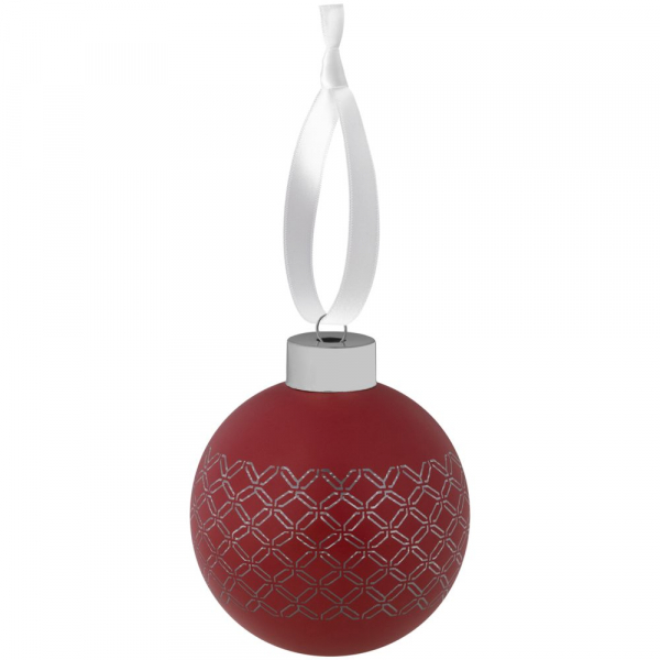 Елочный шар Queen с лентой, 8 см, красный - купить оптом