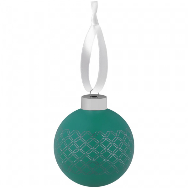 Елочный шар Queen с лентой, 8 см, зеленый - купить оптом