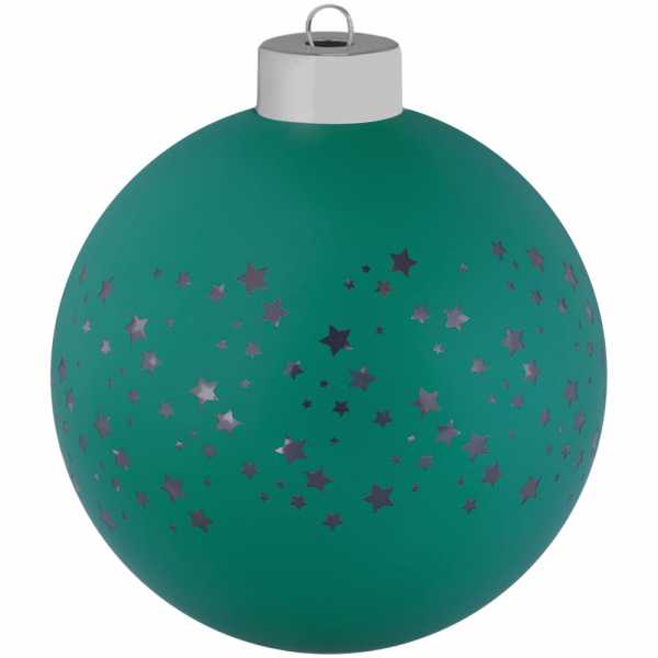 Елочный шар Stars с лентой, 10 см, зеленый - купить оптом