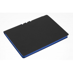 Ежедневник Flexpen Soft Touch, недатированный, черный с синим - купить оптом