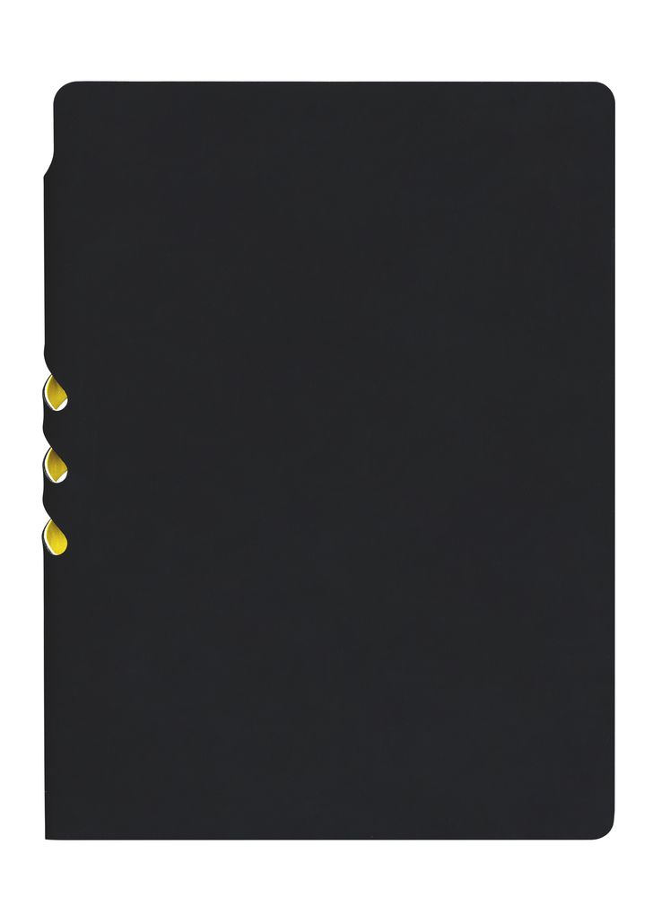 Ежедневник Flexpen Soft Touch, недатированный, черный с желтым - купить оптом