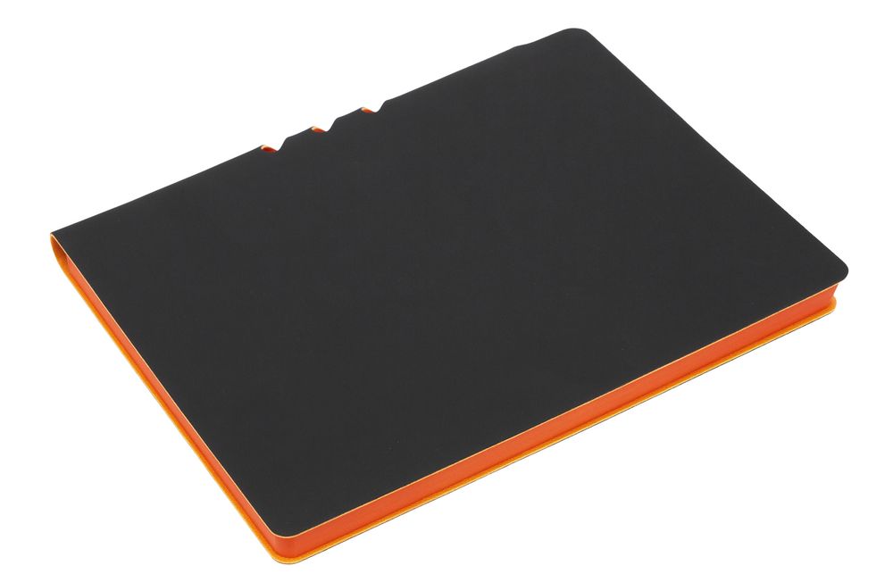 Ежедневник Flexpen Soft Touch, недатированный, черный с оранжевым - купить оптом