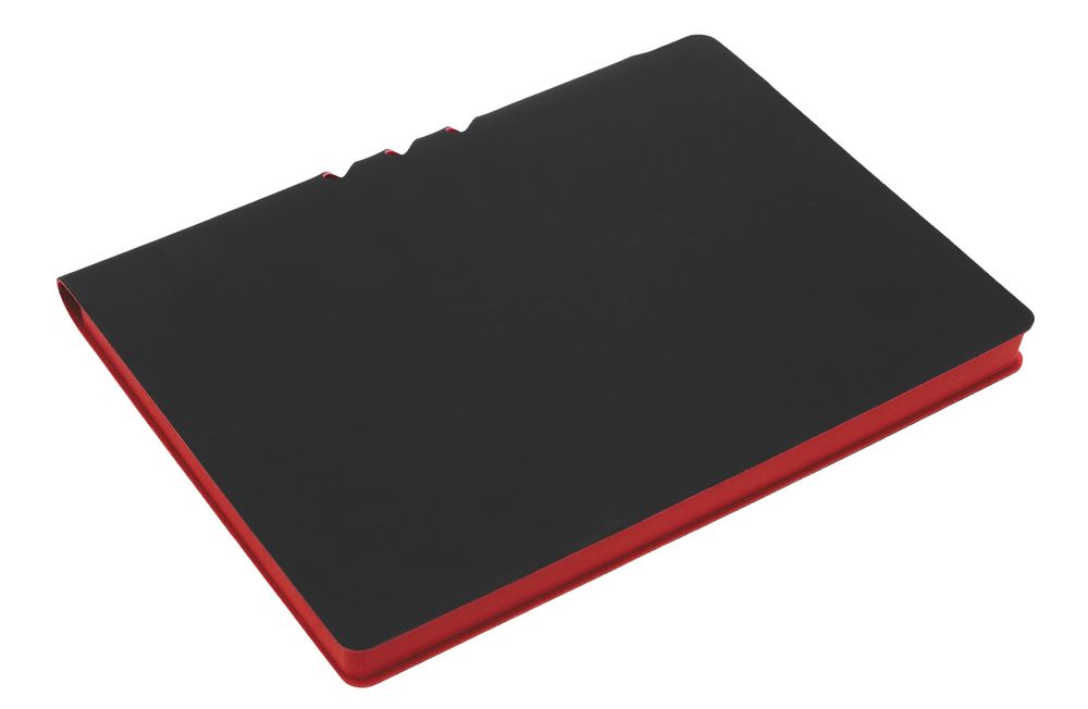 Ежедневник Flexpen Soft Touch, недатированный, черный с красным - купить оптом