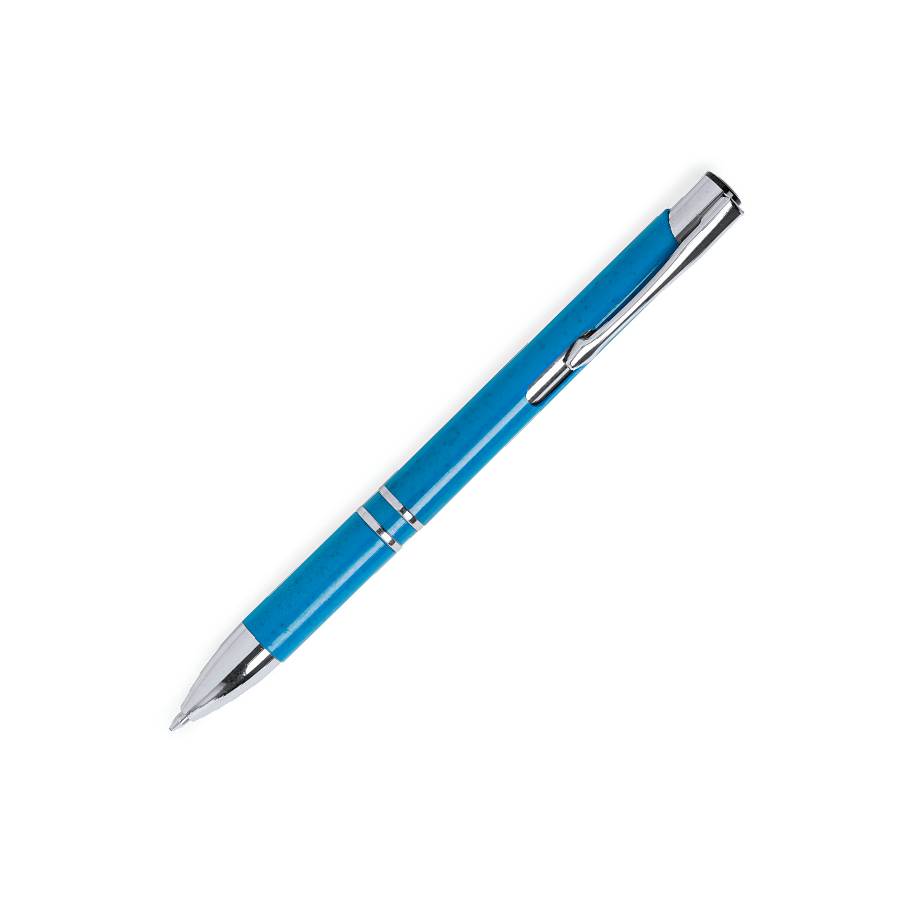 Ручка шариковая NUKOT, синий,  пластик со стружкой пшеничной соломы, хром, синие чернила