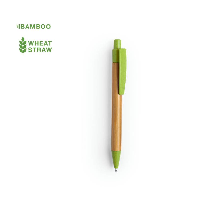 SYDOR, ручка шариковая, светло-зеленый, бамбук, пластик с пшеничной соломой, фото 1