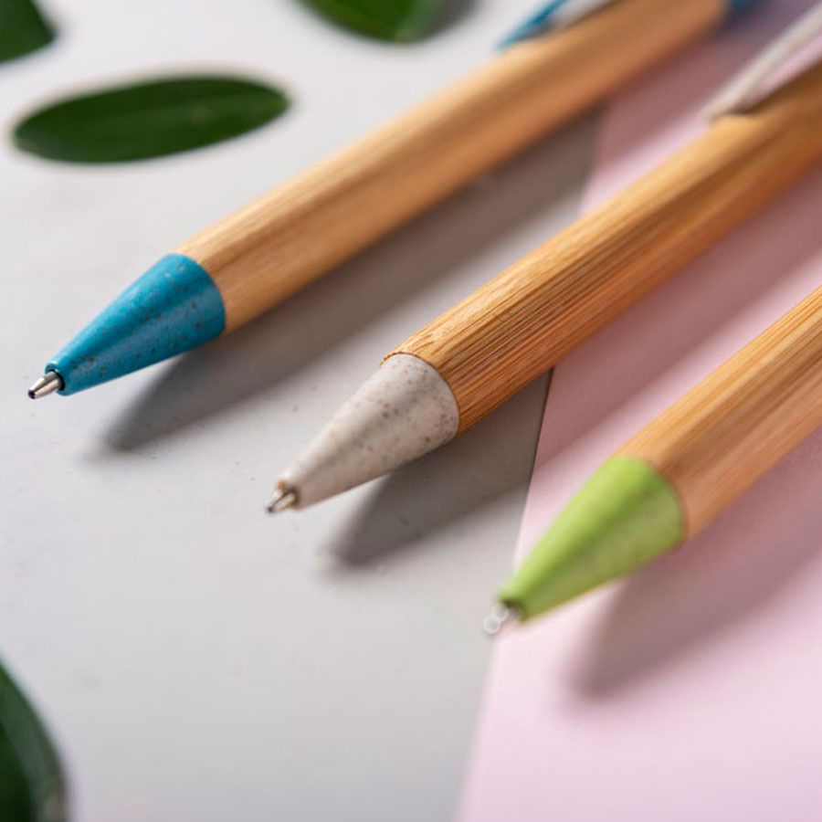 SYDOR, ручка шариковая, светло-зеленый, бамбук, пластик с пшеничной соломой, фото 4