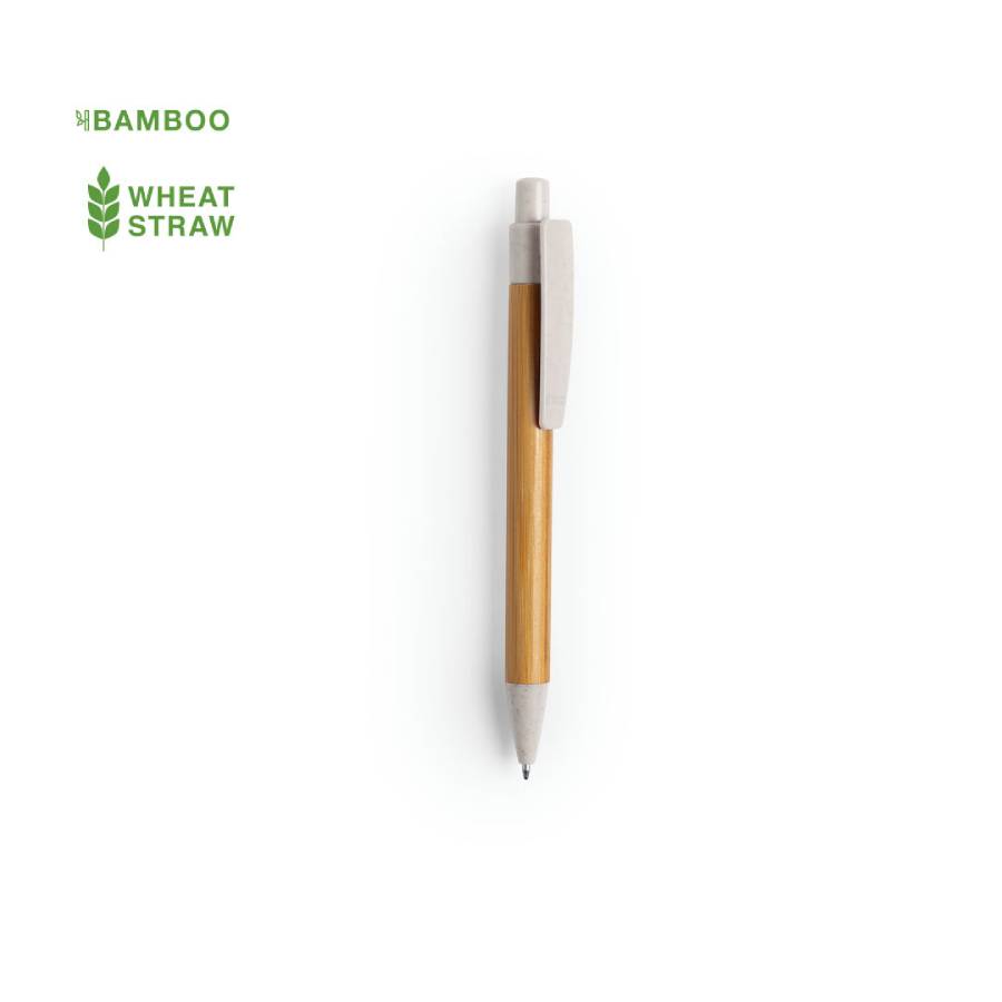 SYDOR, ручка шариковая, натуральный, бамбук, пластик с пшеничной соломой, фото 1