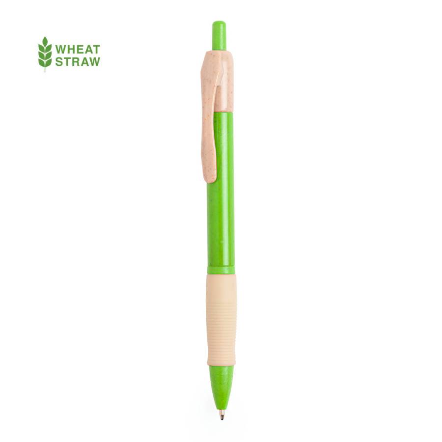 Ручка шариковая ROSDY, пластик с пшеничным волокном, зеленый, фото 1